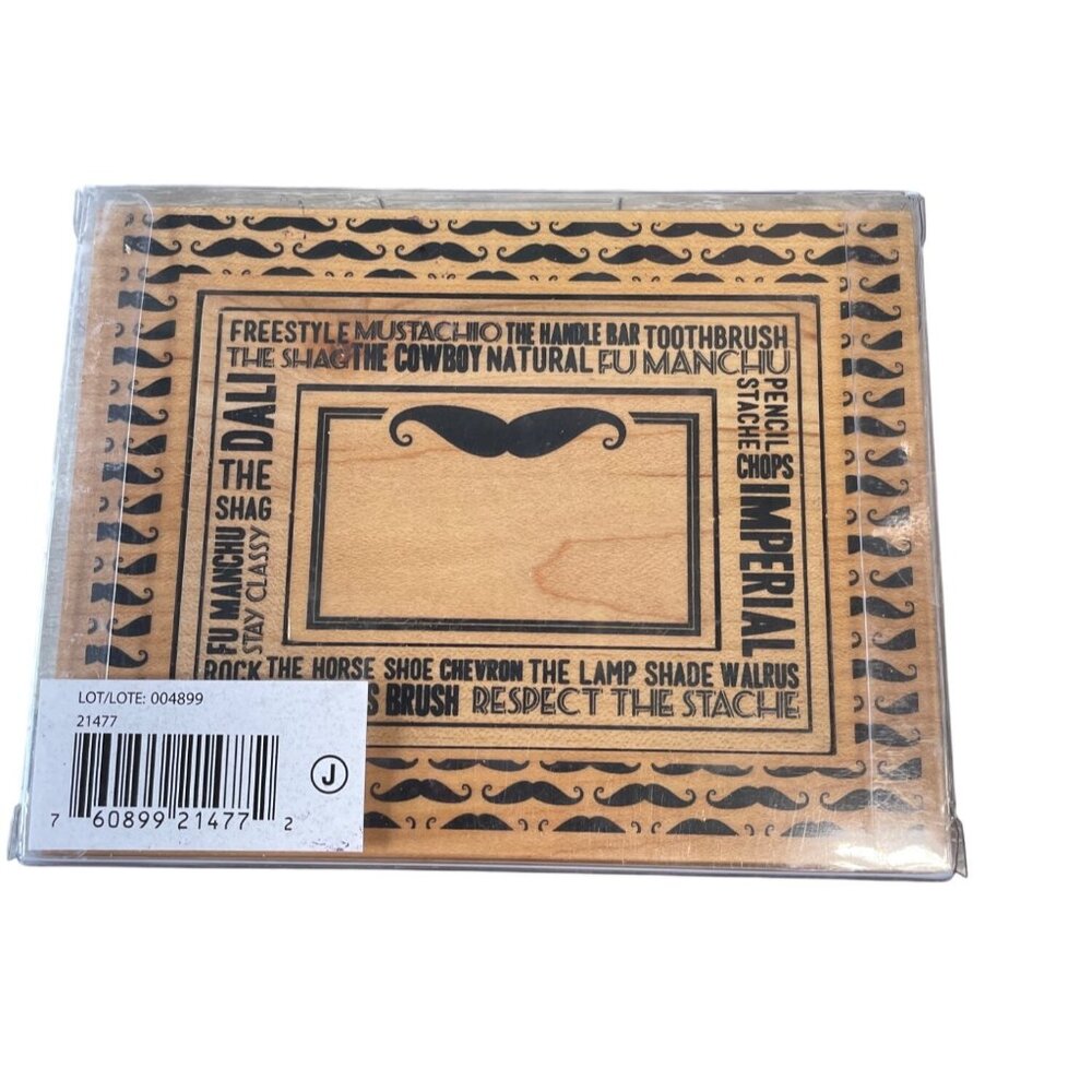 Mustache Themed Rubber Stamp Block‎ For Crafting & Scrapbooking